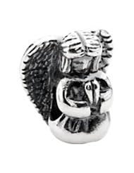 Praying and Sitting Angel Charm in Silver for 3mm Charm Bracelets