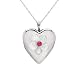 Sterling Silver Mother-Of-Pearl Flower Heart Locket Pendant, 18