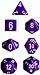 Polyhedral 7-Die Opaque Dice Set - Purple with White