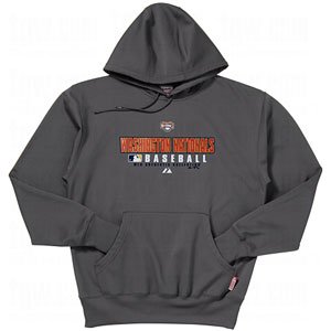 MLB Men's Washington Nationals Property Of Long Sleeve Hooded Fleece Pullover (Pro Granite, Medium)
