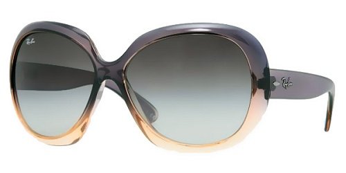 Ray Ban Women's Rb4098 Jackie Ohh Ii White On Black Frame/Grey Gradient Lens Plastic Sunglasses