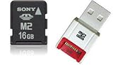 Sony Memory Stick Micro M2 16 GB Flash Memory Card with USB Reader