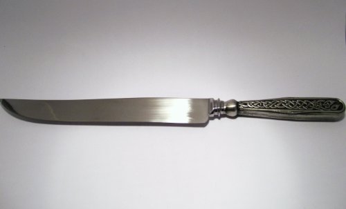 Mullingar Pewter Cake Knife - With Celtic Design Handle in Presentation Box