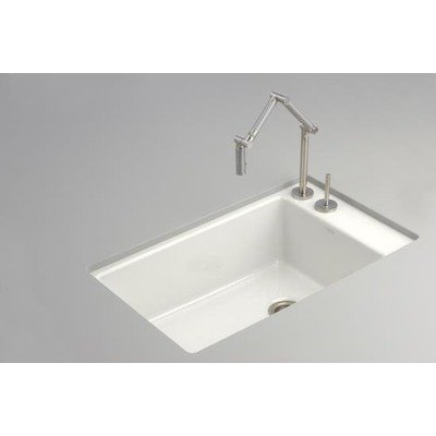 Kohler K-6410-1-0 Indio Undercounter Single Basin Sink with Single-Hole Faucet Drilling, White