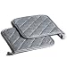 Square Silicone Pot Holders, Potholders, Heat-resistant to 250°, Gray Color, 7½ x 7½ Inches - Set
