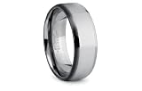 Jewelry : Tungsten Carbide Ring High Polish with Beveled Black edges 8mm