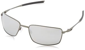 Oakley Square Wire Polarized Iridium Rectangular Sunglasses,Carbon,60 mm