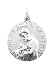 CleverEve Designer Series Sterling Silver Saint Francis of Assisi Medal Pendant Necklace w/ 18" Chain
