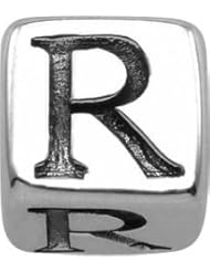 Persona Sterling Silver Sterling Silver Initial "R" Charm fits Pandora, Troll & Chamilia European Charm Bracelets