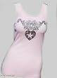 Sledge USA Women's Ribbed Tank Top Crystalled Silver Hearts and Stars in Pink