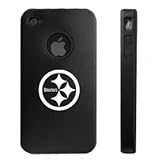 Apple iPhone 4 4G Black Aluminum & Silicone Case Steelers