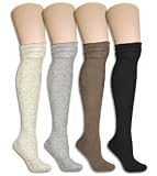 Womens Premium Over The Knee Boot Socks - Solid - Size 9-11 - Colors Available
