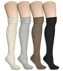 Womens Premium Over The Knee Boot Socks - Solid - Size 9-11 - Colors Available