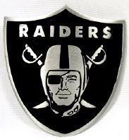 Oakland Raiders Enamel Pewter Buckle, NFL Football Buckle
