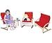 Comfort Chairs, Double Seat and Table - 4pc-Red