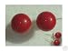 Excellent 7mm RED Coral Earring 14kg Stud Image