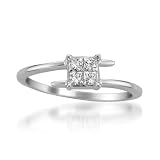 14k White Gold Princess-cut Diamond Composite Engagement Ring (1/3 cttw, H-I, I2)