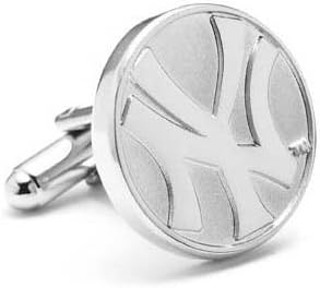 MLB Mens Silver Edition Yankees Cufflinks with Gift Box