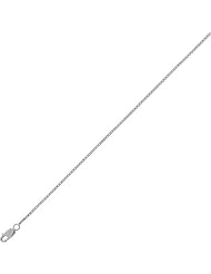 sterling silver rhodium plated 20" 1.3mm polish diamond cut box chain with lobster clasp 20 inches long