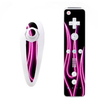 Nintendo Wii Skins Nunchuk - Pink Neon Flames