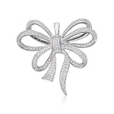 .50 ct. t.w. Diamond Bow Pin/Pendant In Sterling Silver