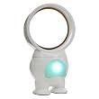 Trademark 72-HE519 TG USB Powered Robo Bladeless Fan with Light, 11-Inch