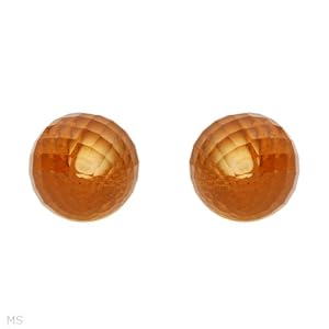 Stud Earrings With 4.80ctw Genuine Citrines Made of 14K Yellow Gold