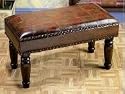 Italian Leather Ottomans Bench