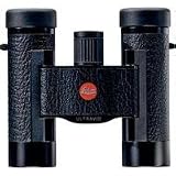 Leica 8x20 BCL Ultravid, Compact Water Proof Roof Prism Binocular with 6.3 Degree Angle of View, Black Leather, with Brown Leather Case.