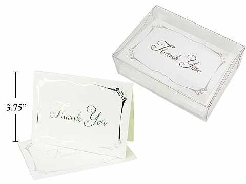 20 Pcs Silver Thank You Note Card and Envelope