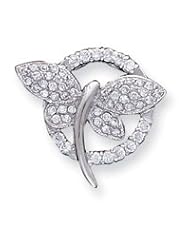 Sterling Silver CZ Butterfly Pendant