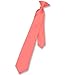 Vesuvio Napoli Boy's CLIP-ON NeckTie Solid CORAL PINK Color Youth Neck Tie