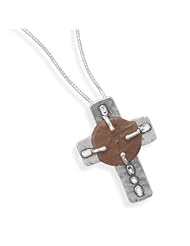 Sterling Silver Cross and Ancient Coin Necklace