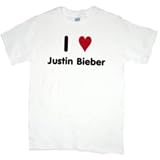 I Heart / Love Justin Bieber T-Shirt (CHOICE OF WHITE OR BLACK T-SHIRT)