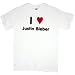 I Heart / Love Justin Bieber T-Shirt (CHOICE OF WHITE OR BLACK T-SHIRT)