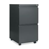 Two-Drawer Mobile File Pedestals with Full-Length Pull, 19-1/4 Deep, Charcoal (ALEPB542819CH)