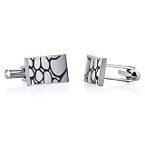 Abstract Squiggle Design Brushed Finish Titanium Cufflinks