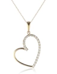 10k Gold Swarovski Elements Heart Pendant Necklace
