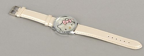 Hello Kitty Large Face Quartz Watch - White Band + Hello Kitty Pouch & Extra Battery