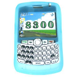 PCMICROSTORE Brand Rim BlackBerry 8300 Curve PDA Smart Phone Premium Blue Silicone Skin Case Cover