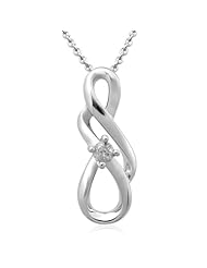Sterling Silver Diamond Accent Twist Pendant Necklace (I-J Color, I2-I3 Clarity), 18"