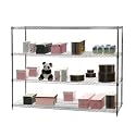 SI 24" Deep x 72" Wide Chrome Wire Shelving Unit with Four Shelves