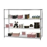SI 24 Deep x 72 Wide Chrome Wire Shelving Unit with Four Shelves