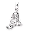 Cursive Pave CZ Initials - Letter"A"