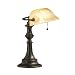 Kichler Lighting 70407 Clayton 14.5-Inch Portable Desk Lamp, Bronze with Beige Marble Swirl Glass