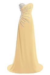 Strapless Beaded Lace-Up Chiffon Evening Dress/Wedding Dress  with a Brush/Sweep Train 