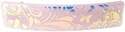 French Barrette, Hair Clips Women, Pastel Pink & Gold, Handmade in the USA by Fashion Glass