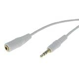valley-ent.com 3' White 3.5mm Male to 3.5mm Female Gold Stereo Audio Cable, Nylon Reinforced, Premium Quality Cable
