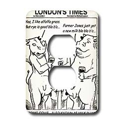 Londons Times Funny Cow Cartoons - Boring Cows aka Milk Duds - Light Switch Covers - 2 plug outlet cover