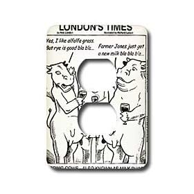 Londons Times Funny Cow Cartoons - Boring Cows aka Milk Duds - Light Switch Covers - 2 plug outlet cover